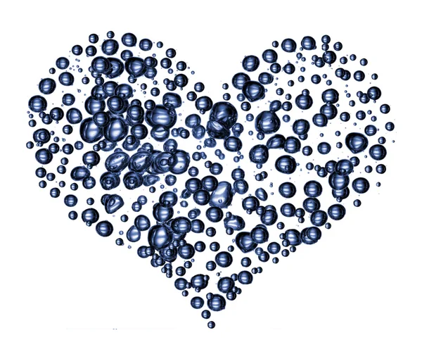 Corazón de la burbuja de agua — Foto de Stock