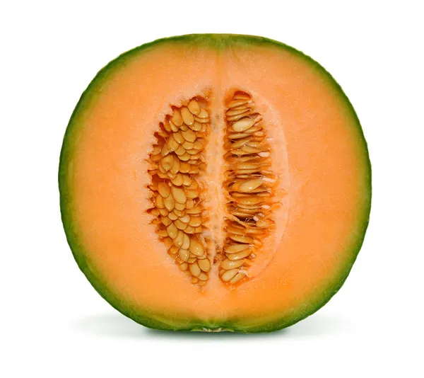 Melon kantalupa na białym tle — Zdjęcie stockowe