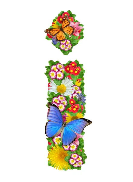 Alfabeto de flores y mariposas —  Fotos de Stock