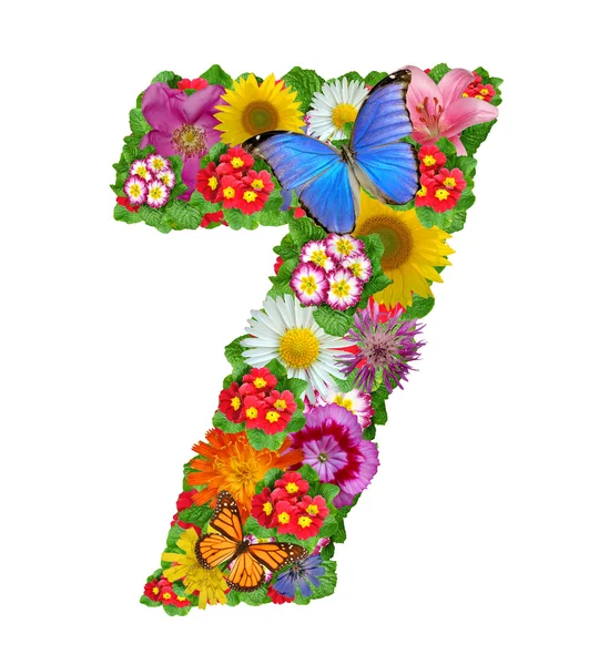 stock image Alphabet of flowers and butterfly