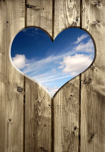 Heart in wood — Stock Photo, Image