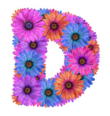 alfabe renkli nemli çiçek