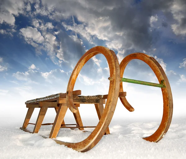 Wooden sledge — Stock Photo, Image