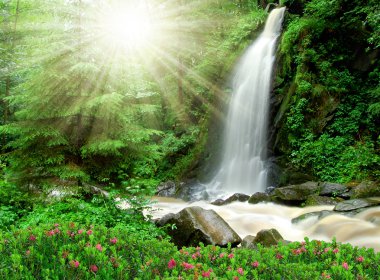 Beautiful waterfall - Czech Republic clipart