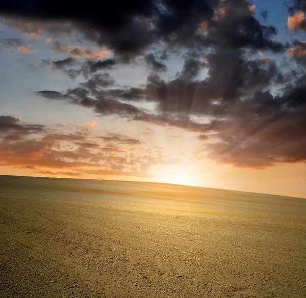 stock image Sunset over field