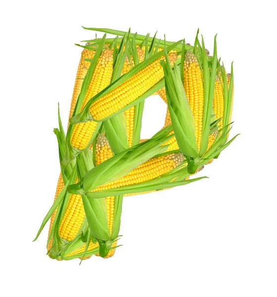 トウモロコシのアルファベット — ストック写真