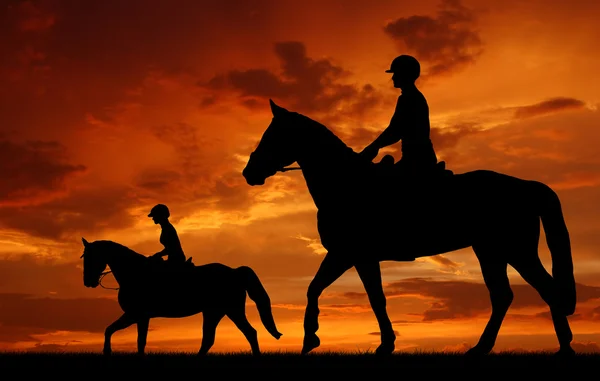 Rider på en häst — Stockfoto