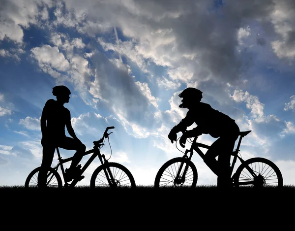 Dağ bisikletçileri — Stok fotoğraf