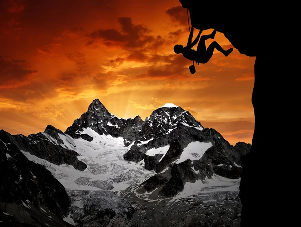 Climber silhouette — Stock Photo, Image