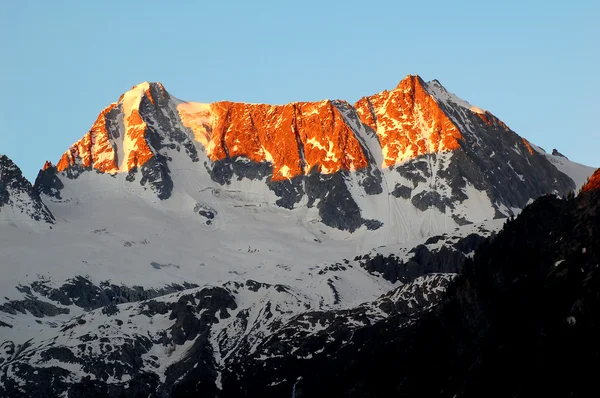 Soluppgång över presanella - italienska Alperna — Stockfoto