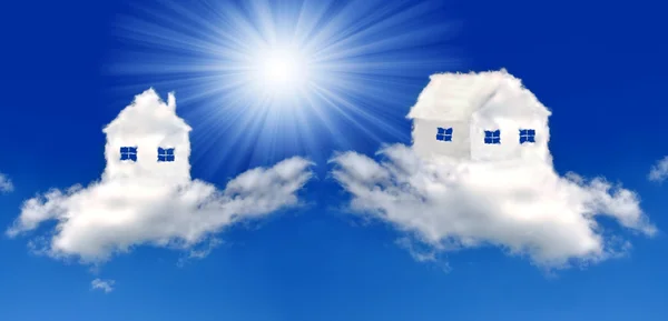 Case nelle nuvole — Foto Stock