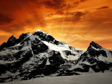 Breithorn and Klein Matterhorn - Swiss Alps clipart