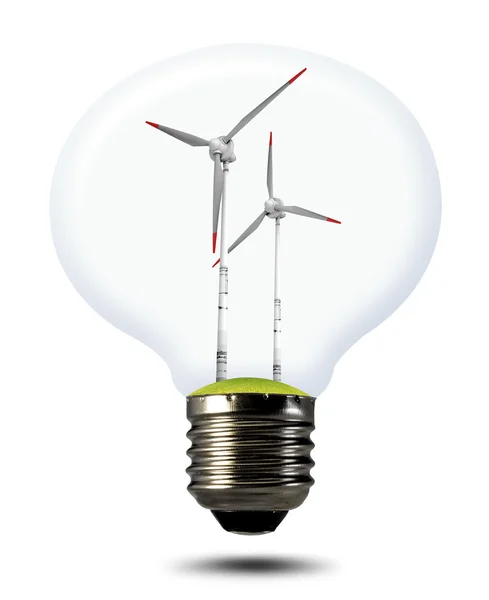 Turbina eólica em lâmpada — Fotografia de Stock