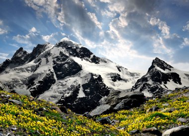 güzel dağ breithorn ve klein matterhorn