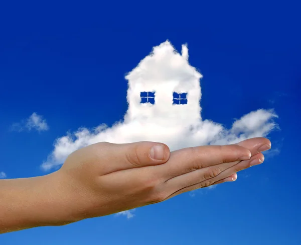 House from clouds — Stock Photo, Image