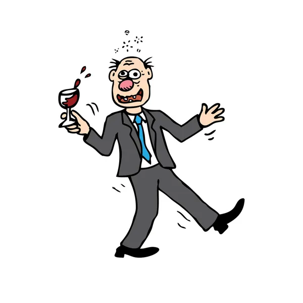 П'яний мультфільм людина Ліцензійні Стокові Ілюстрації