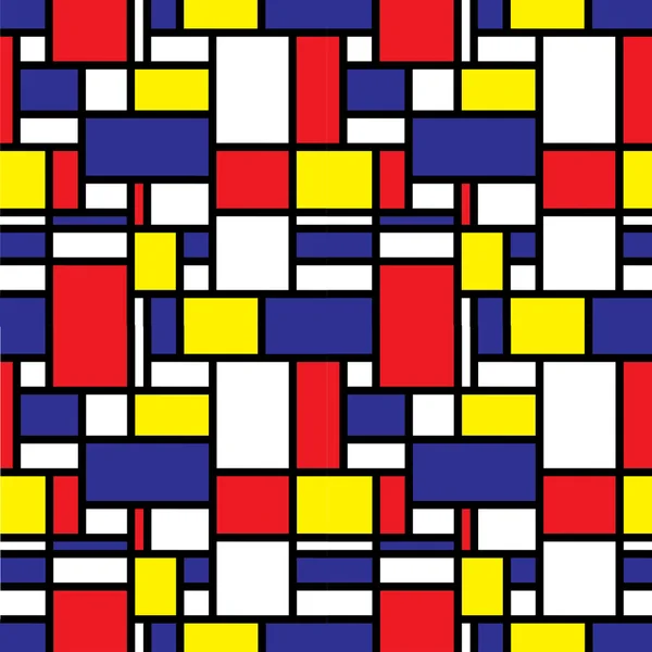 Seamless Mondrian Background — Stock Vector