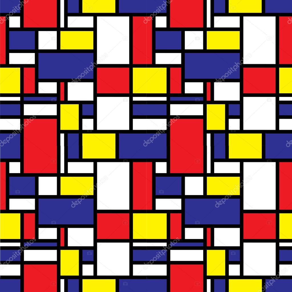 Seamless Mondrian Background — Stock Vector © dukepope #10251381
