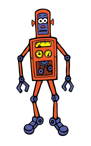 Robot de dibujos animados retro — Archivo Imágenes Vectoriales