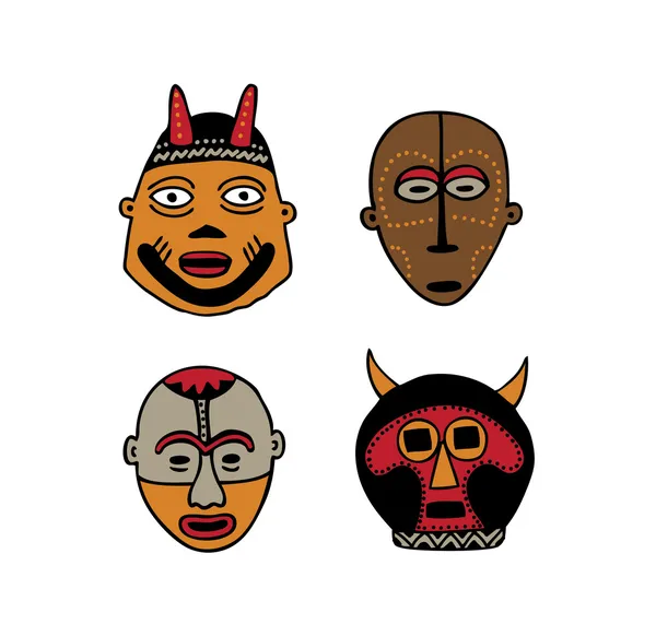 African Masks — Stock Vector