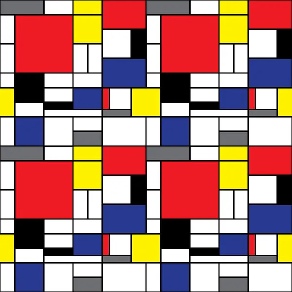 Seamless Mondrian Background — Stock Vector