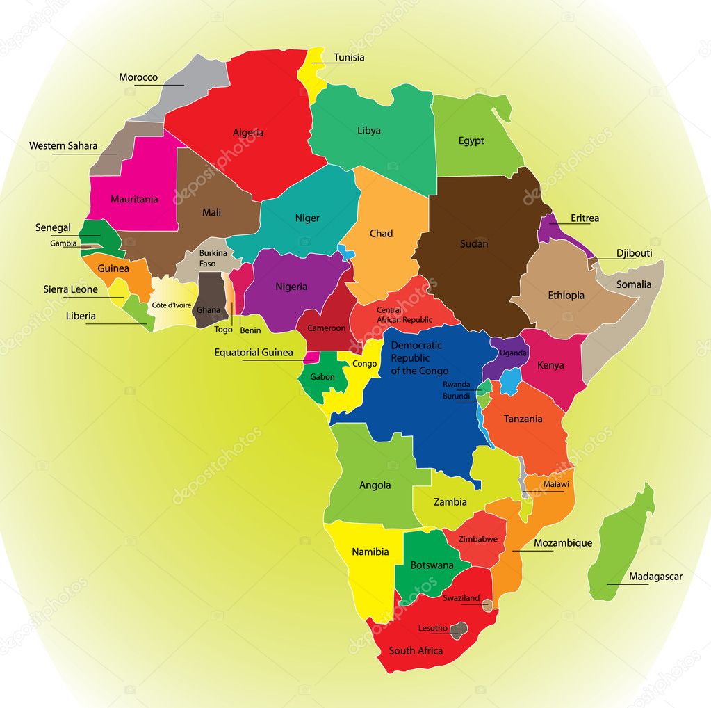 Map of Africa — Stock Vector © hamikus #8058531