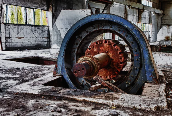 stock image Very big electromotor wheel for air system