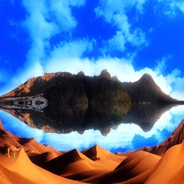 Sahara panorama islands — Stock Photo, Image