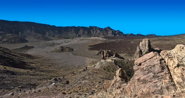 Teide lange Felsen großes Panorama — Stockfoto