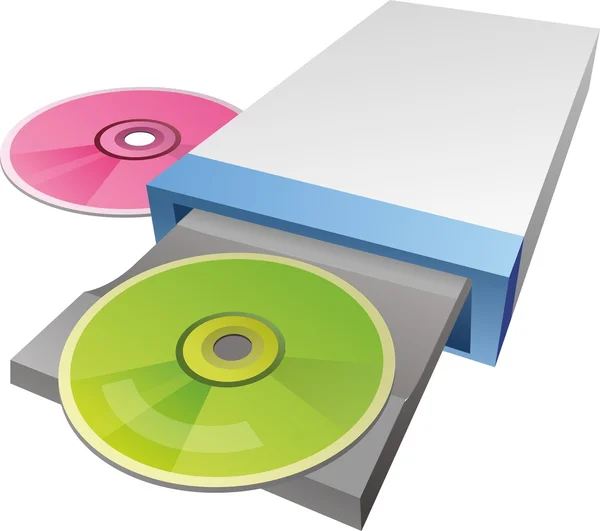 DVD Rom com CD — Vetor de Stock