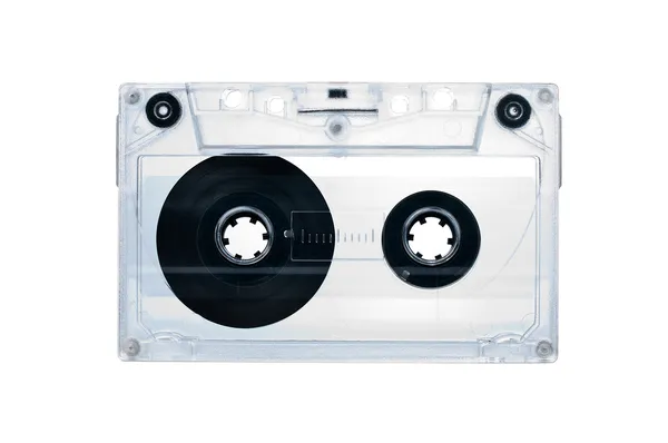 Fita cassete de áudio isolada em um fundo branco — Fotografia de Stock