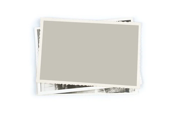 Stapel oude foto 's op witte achtergrond — Stockfoto