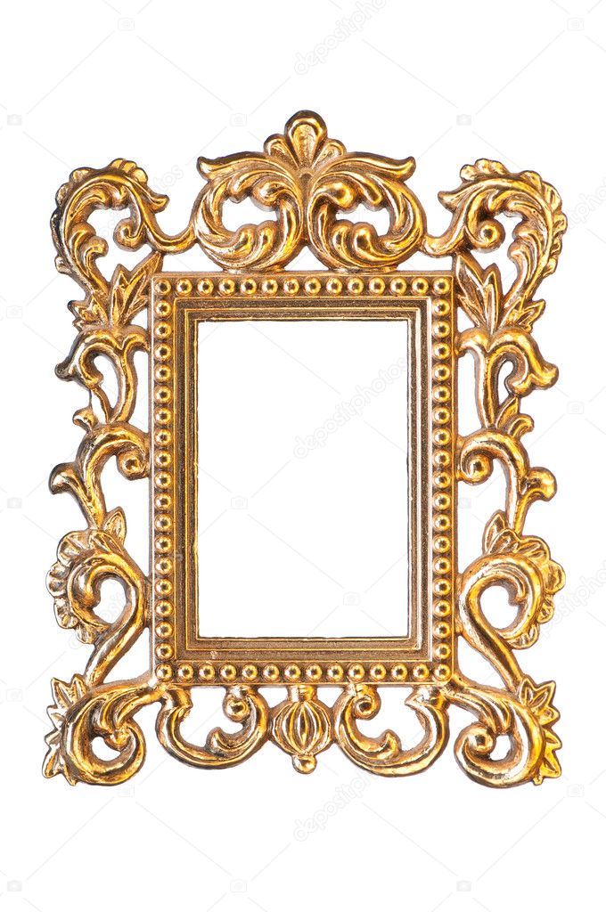 Elegant, vintage gold frame with clipping path