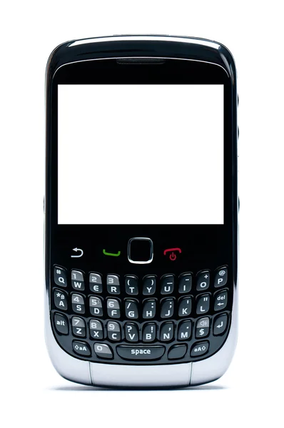 Мобільний телефон на білому тлі - оригінальний дизайн — стокове фото