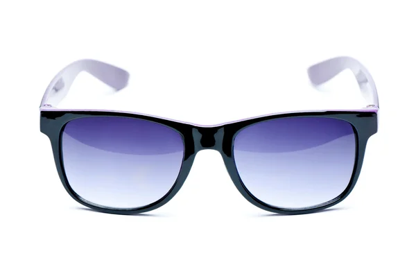 Viejo negro nerd gafas con fondo blanco con ruta de recorte, lugar para el texto, imagen — Foto de Stock