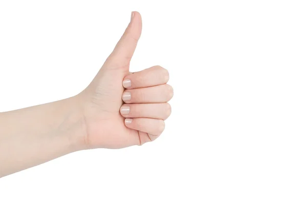 Thumb up isolated on white — Stock Photo, Image