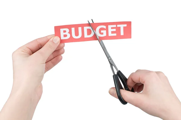 Reducir el presupuesto sobre fondo blanco —  Fotos de Stock
