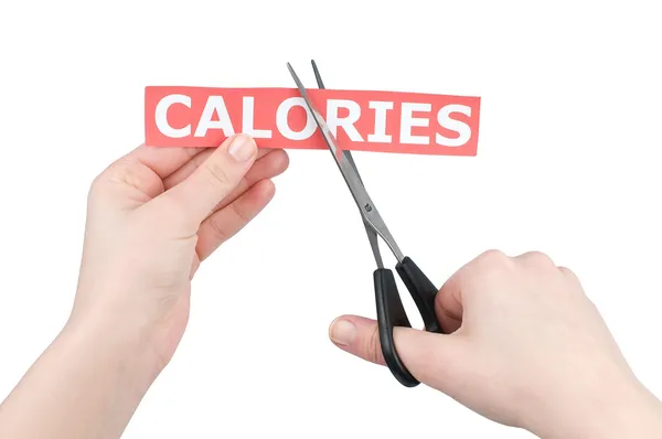 Cutting calories on white background — Stock Photo, Image