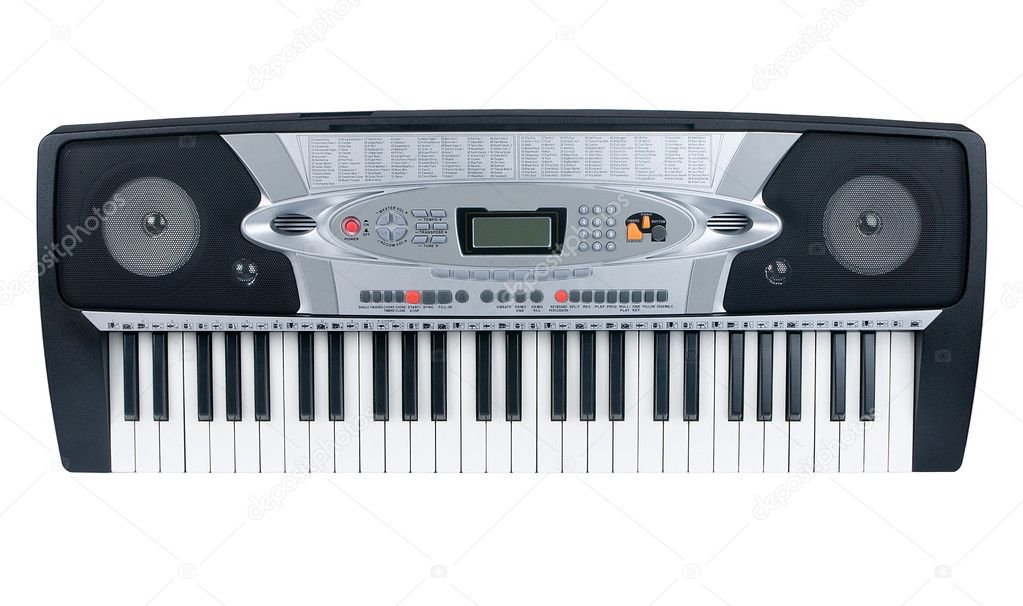 Synthesiser Keyboard on white background