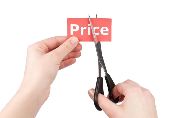 Cutting price on white background — Stock Photo, Image