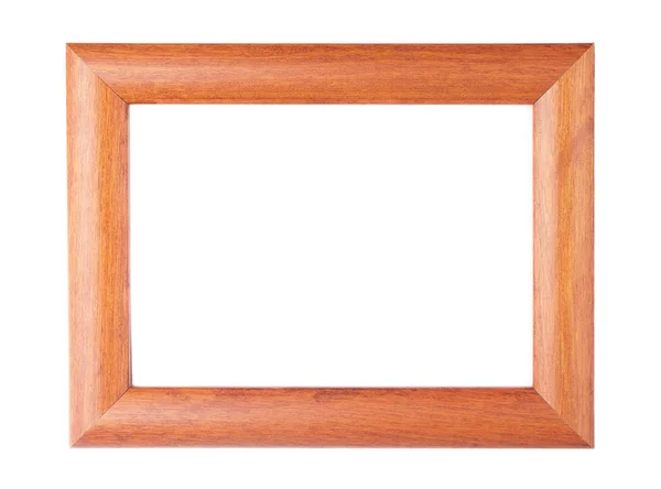Quadro de imagem de madeira em branco no fundo branco — Fotografia de Stock