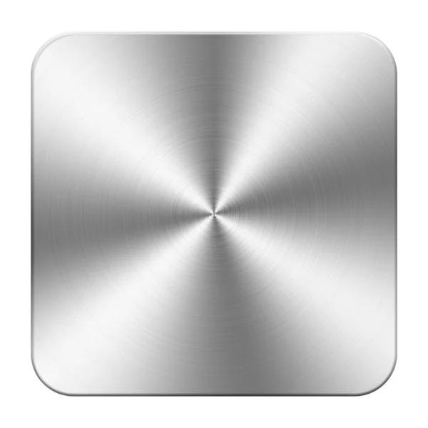 Metal-silver button, place for your own text, picture — Stock Photo, Image