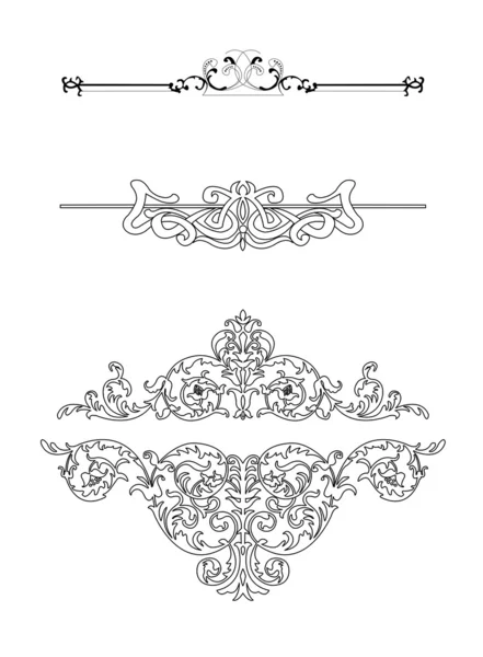 Set lignes vintage & élément de décoration — Image vectorielle