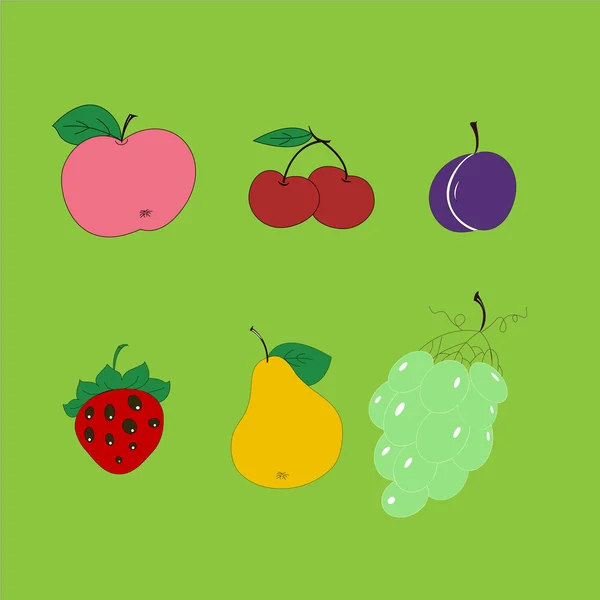 Conjunto de ícones de frutas . —  Vetores de Stock