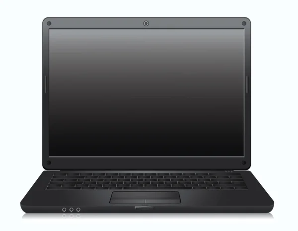 现实的黑色便携式计算机 — 图库矢量图片