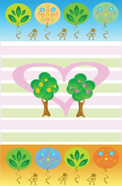 Träd i kärlek — Stock vektor