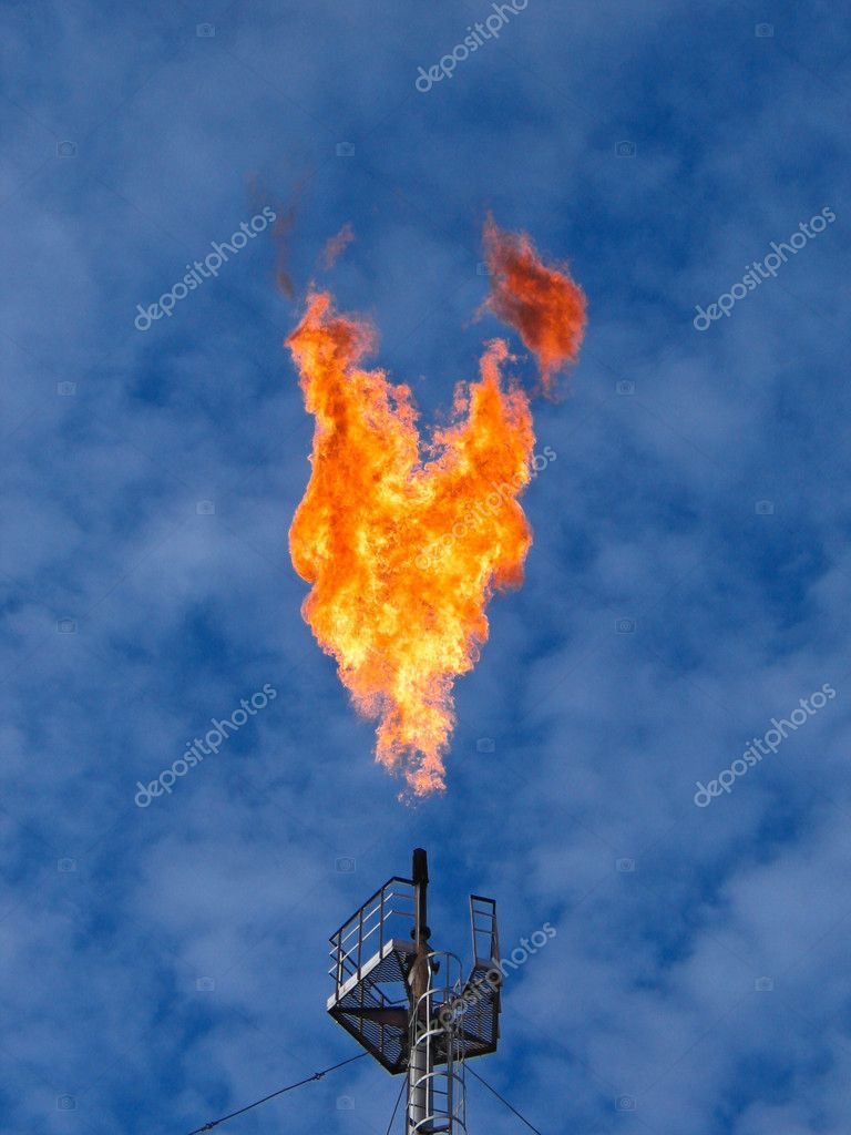 Burning oil gas flares — Stock Photo © Baton72 7976827