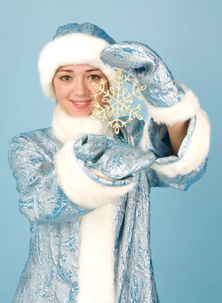 Beautiful girl in new year costume — Stock Photo, Image
