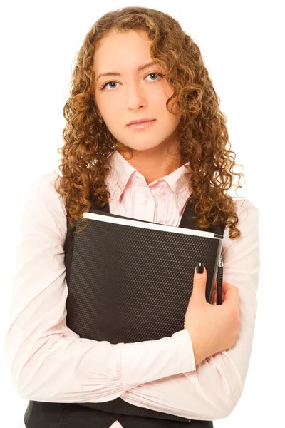 Businesswoman with folder looking to the camera — Stock Photo, Image