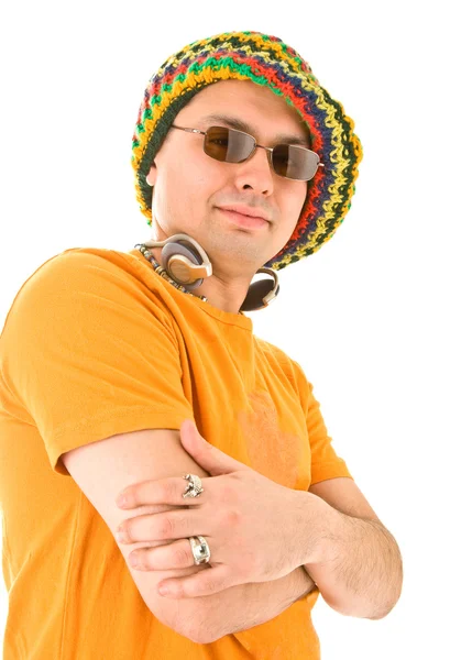Muž v pletené čepici — Stock fotografie